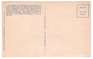 Chinese Settlement, Los Angeles, California, USA Vintage Original Postcard # 0890 - New 1940's