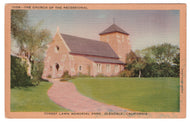 The Church of the Recessional, Glendale, California, USA - Forest Lawn Memorial Park Vintage Original Postcard # 0894 - 1940's