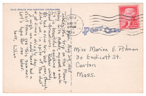 M.V. Mount Washington Ship, Weirs Beach, Lake Winnipesaukee, New Hampshire, USA Vintage Original Postcard # 0901 - Post Marked August 31, 1955