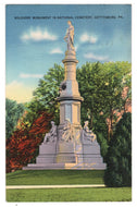 Soldiers Monument, National Cemetery, Gettysburg, Pennsylvania, USA Vintage Original Postcard # 0908 - Post Marked August 25, 1938