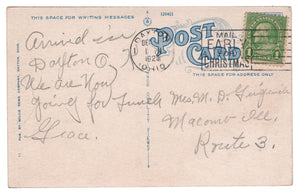 Dayton Post Office, Dayton, Ohio, USA Vintage Original Postcard # 0917 - Post Marked December, 1928