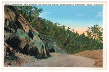 Load image into Gallery viewer, Shenandoah National Park Tunnel, Virginia, USA - Vintage Original Postcard # 0948 - New - 1950's
