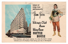 Load image into Gallery viewer, Radisson Hotel, Minneapolis, Minnesota, USA Vintage Original Postcard # 4601 - Post Marked August 8, 1963
