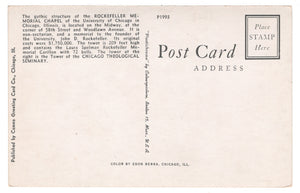 Rockefeller Memorial Chapel, (University of Chicago), Illinois, USA Vintage Original Postcard # 4622 - 1960's