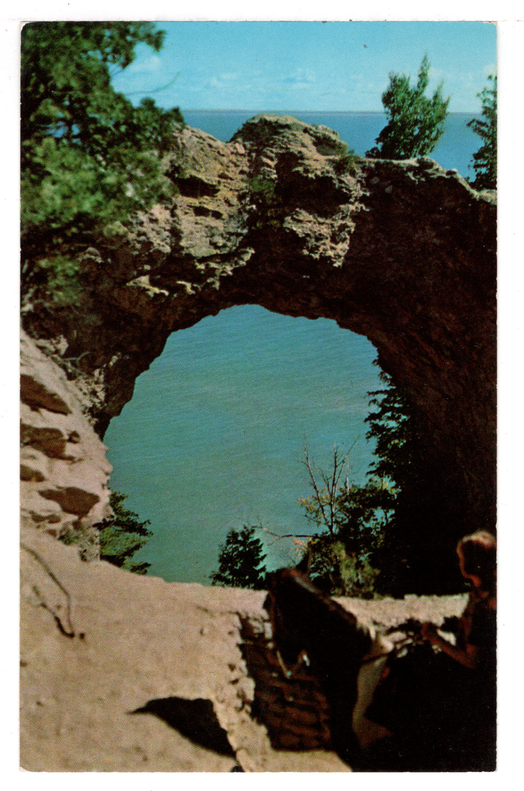 Arch Rock, Mackinac Island, Michigan, USA Vintage Original Postcard # 4637 - New - 1960's