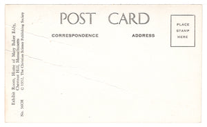 Mary Baker Eddy's Home - Exhibit Room, Chestnut, Massachusetts, USA Vintage Original Postcard # 4641 - 1952