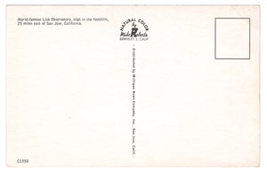 Lick Observatory, San Jose, California, USA Vintage Original Postcard # 4648 - New, 1960's