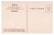 Load image into Gallery viewer, Warwick Hotel, Philadelphia, Pennsylvania, USA Vintage Original Postcard # 4654 - New - 1940&#39;s
