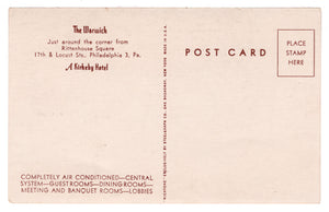Warwick Hotel, Philadelphia, Pennsylvania, USA Vintage Original Postcard # 4654 - New - 1940's