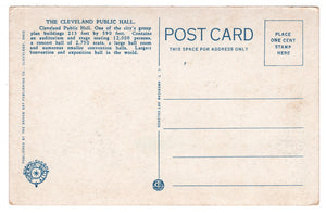 Cleveland Public Hall, Cleveland, Ohio, USA Vintage Original Postcard # 4684 - New - 1940's