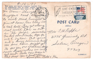 Irrigating Corn in Nebraska Land, Nebraska, USA Original Postcard # 4693 - Post Marked September 16, 1971