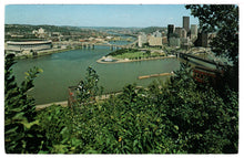 Load image into Gallery viewer, Pittsburgh&#39;s Three Rivers, Pennsylvania, USA Vintage Original Postcard # 4698 - Post Marked September 2, 1985
