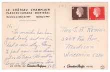 Load image into Gallery viewer, Le Chateau Champlain Hotel, Montreal, Quebec, Canada Vintage Original Postcard # 4699 - 1967

