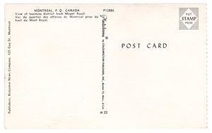 Montreal, Quebec, Canada - City View Vintage Original Postcard # 4701 - 1960's