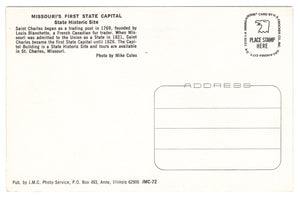 Missouri's First State Capital, St. Charles, Missouri, USA Vintage Original Postcard # 4704 - New - 1970's