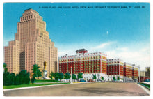 Load image into Gallery viewer, Park Plaza and Chase Hotels, Forest Park, St. Louis, Missouri, USA Vintage Original Postcard # 4710 - New - 1950&#39;s
