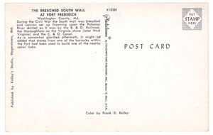 The Breached South Wall at Fort Frederick, Washington County, Maryland, USA Vintage Original Postcard # 4713 - 1960's