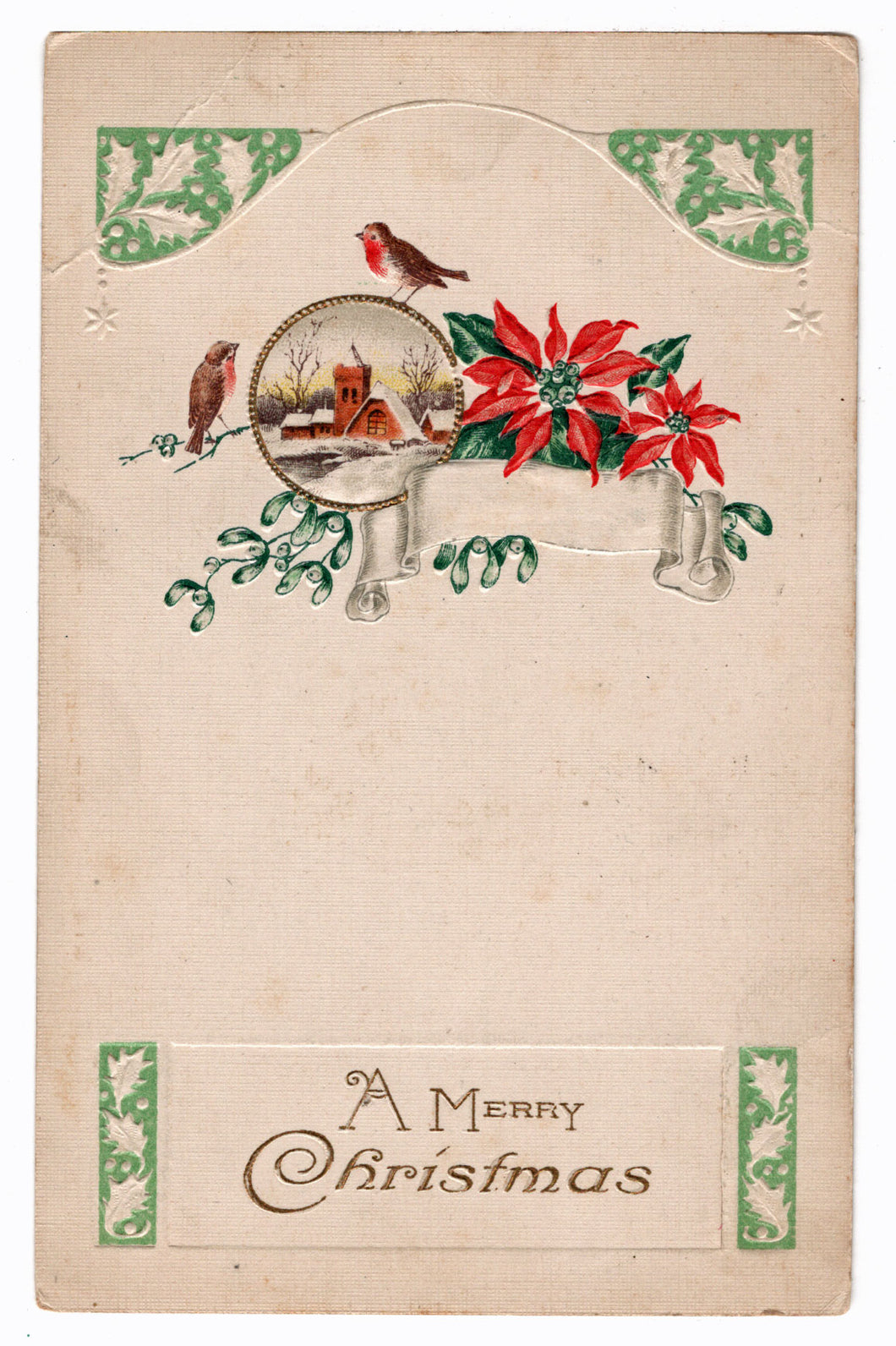 A Merry Christmas Vintage Original Postcard # 4721 - Post Marked Early 1900's