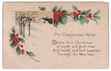 Load image into Gallery viewer, My Christmas Wish Vintage Original Postcard # 4723 - Post Marked December 20, 1917
