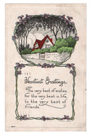 Heartiest Greetings Vintage Original Postcard # 4736 - Post Marked April 1, 1915