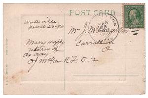 Birthday Greetings Vintage Original Postcard # 4737 - Post Marked March 26, 1910