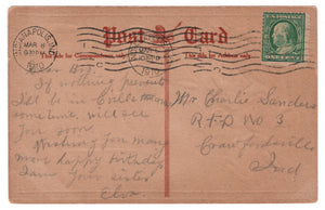 Birthday Greetings Vintage Original Postcard # 4742 - Post Marked March 8, 1910