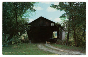 Old Covered Bridge, Mead Bridge, Pittsford, Vermont, USA Vintage Original Postcard # 4503 - 1960's