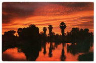 Encanto Park Lagoon, Phoenix, Arizona, USA - Sunset Vintage Original Postcard # 4542 - 1970's