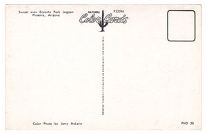 Encanto Park Lagoon, Phoenix, Arizona, USA - Sunset Vintage Original Postcard # 4542 - 1970's