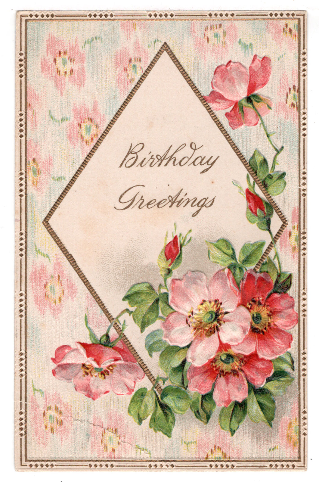Birthday Greetings Vintage Original Postcard # 4551 - Post Marked February 24, 1910
