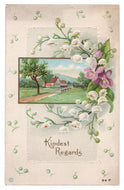 Kindest Regards Vintage Original Postcard # 4552 - Early 1900's