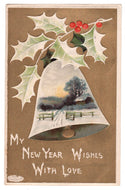 My New Years Wishes With Love Vintage Original Postcard # 4562 - Post Marked December 27, 1910