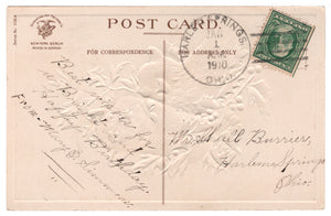 New Year Greetings Vintage Original Postcard # 4563 - Post Marked January 1, 1910