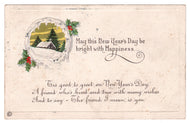 May This New Year's Day Be Bright With Happiness Vintage Original Postcard # 4564 - Post Marked December 29, 1916