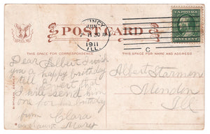 Birthday Greetings Vintage Original Postcard # 4573 - Post Marked June 7, 1911