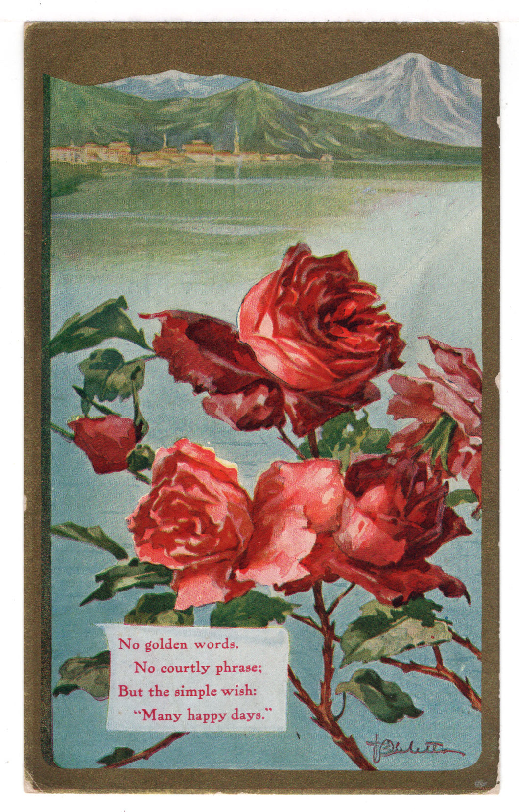 Many Happy Days Vintage Original Postcard # 4578 - Early 1900's