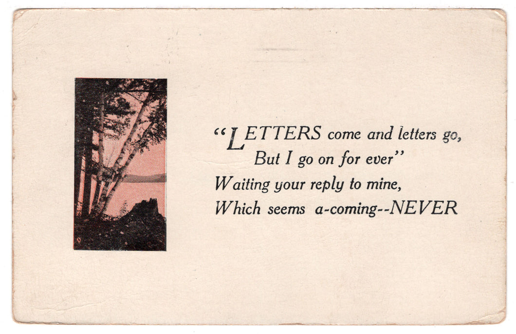 Letters Come and Letters Go... Vintage Original Postcard # 4579 - Post Marked January 13, 1914
