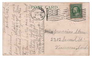 Wishes Sincere Vintage Original Postcard # 4591 - Post Marked February 19, 1912