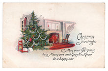 Load image into Gallery viewer, Christmas Greetings Vintage Original Postcard # 4595 - Post Marked December 21, 1922
