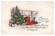 Christmas Greetings Vintage Original Postcard # 4595 - Post Marked December 21, 1922