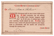 Load image into Gallery viewer, Cousin Martha&#39;s Christmas Letter Vintage Original Postcard # 4597 - Early 1900&#39;s
