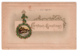 Christmas Greetings Vintage Original Postcard # 4600 - Post Marked December 24, 1912