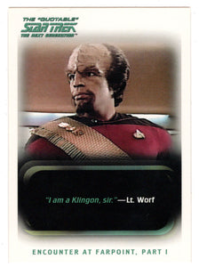 Encounter at Farpoint (Trading Card) The Quotable Star Trek: The Next Generation - 2005 Rittenhouse Archives # 3 - Mint