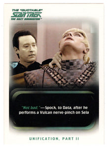 Unification (Trading Card) The Quotable Star Trek: The Next Generation - 2005 Rittenhouse Archives # 19 - Mint