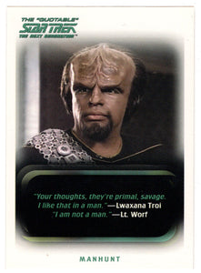 Manhunt (Trading Card) The Quotable Star Trek: The Next Generation - 2005 Rittenhouse Archives # 30 - Mint