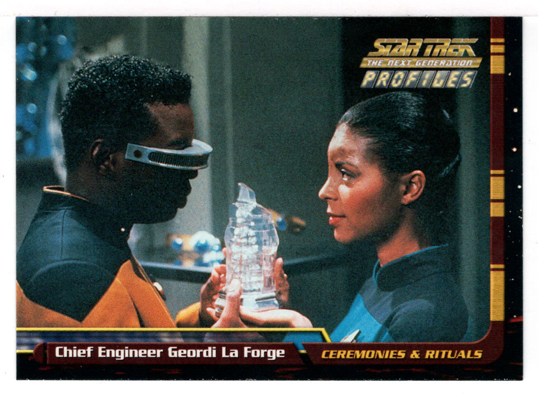 Chief Engineer Geordi La Forge (Trading Card) Star Trek The Next Generation - Profiles - 2000 Skybox # 60 - Mint