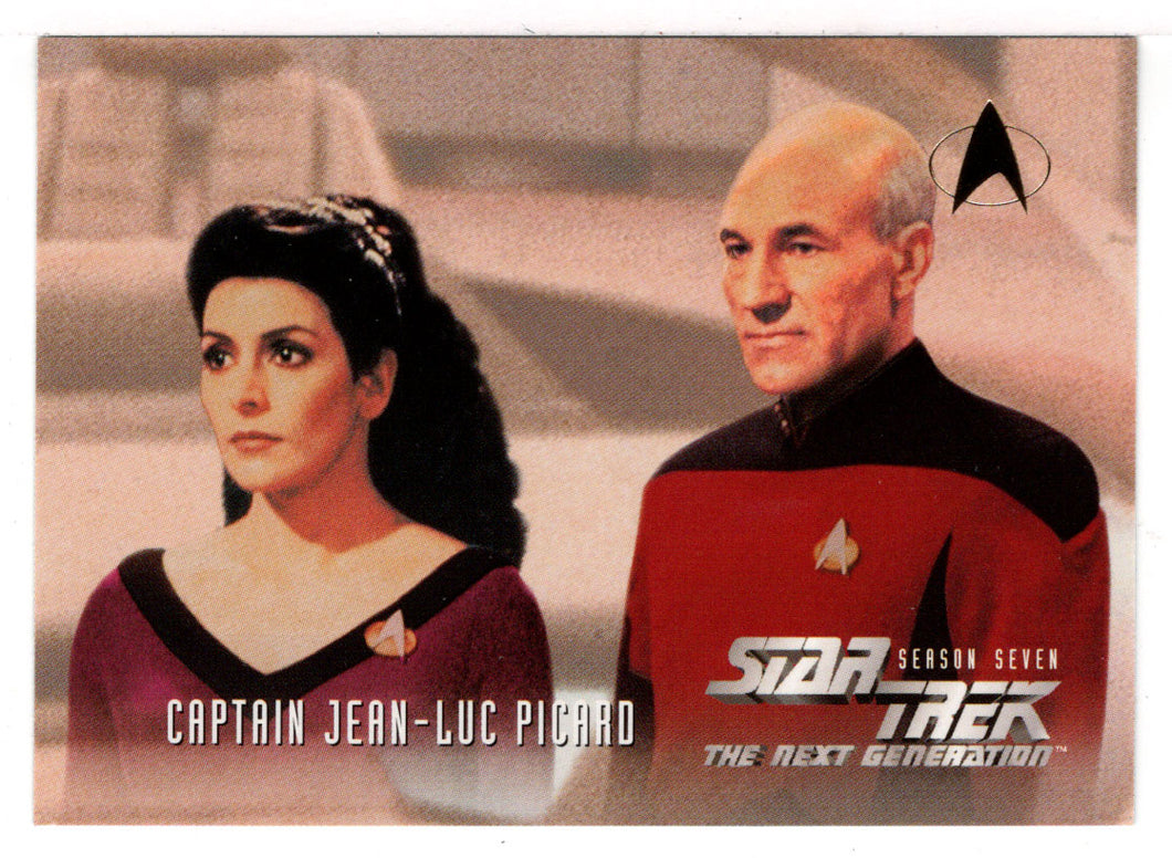 Counselor Deanna Troi - Capt. Jean-Luc Picard (Trading Card) Star Trek The Next Generation - Season Seven - 1999 Skybox # 725 - Mint