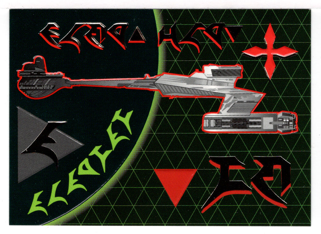 Klingon Battlecruiser, K'Tinga-Class - Klingon Foil-Embossed (Trading Card) Star Trek The Next Generation - Season Three - 1995 Skybox # S15 - Mint