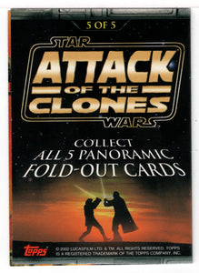 Space Battle - Star Wars - Attack of the Clones - 2002 Topps Panoramic Fold-Outs # 5 - Mint