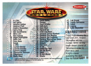 Checklist # 1 - Anakin & Shmi Skywalker (Trading Card) Star Wars Evolution - 2001 Topps # C1 - Mint